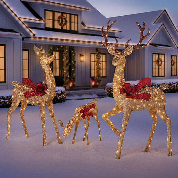 Member's Mark 3-Piece Pre-Lit Animated Deer Family