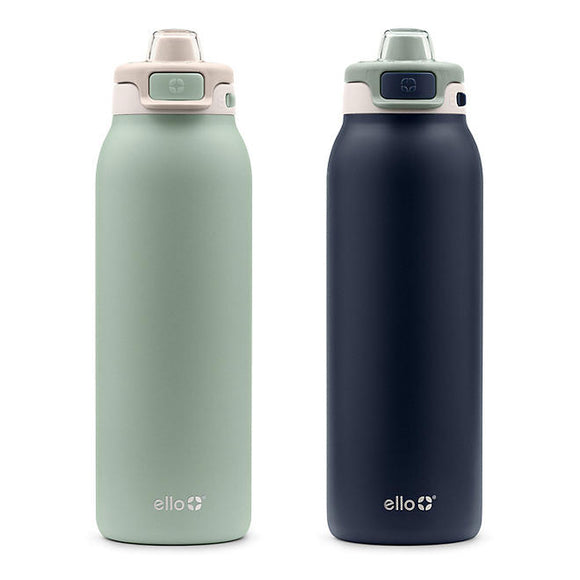 Ello Pop & Fill 32oz. 2-Pack Stainless Steel Water Bottle with QuickFill Technology (Assorted Colors)