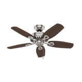 Hunter Builder 42-in Brushed Nickel with Brazilian Cherry Blades LED Indoor Ceiling Fan (5-Blade)