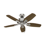 Hunter Builder 42-in Brushed Nickel with Brazilian Cherry Blades LED Indoor Ceiling Fan (5-Blade)