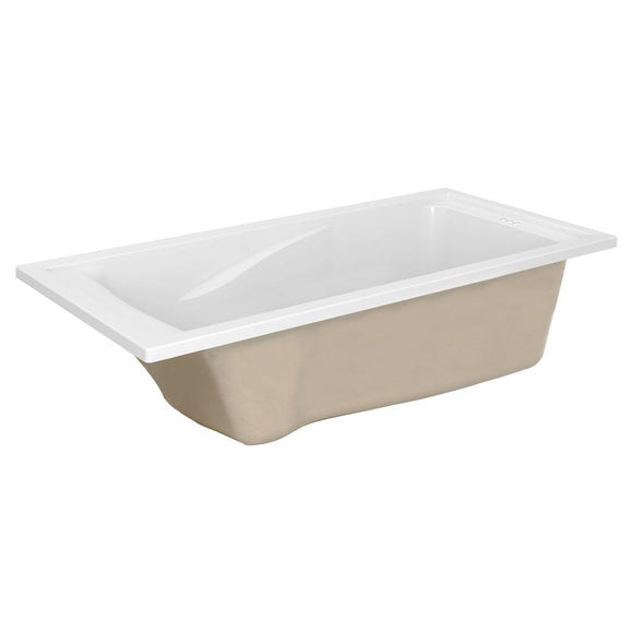 American Standard Evolution 36-in W x 72-in L White Acrylic Hourglass Reversible Drain Drop-In Soaking Bathtub