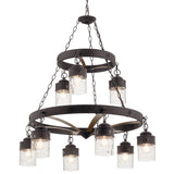 Kichler Grainger 9-Light Weathered Zinc Rustic Chandelier