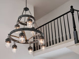 Kichler Grainger 9-Light Weathered Zinc Rustic Chandelier