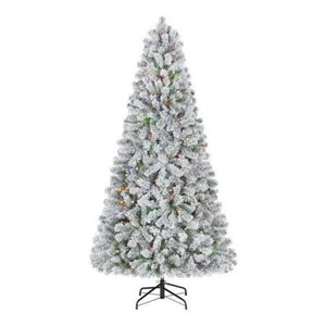 Home Accents Holiday 6.5 Ft. Pre-Lit LED Festive Pine Flocked Artificial Christmas Tree