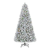 Home Accents Holiday 6.5 Ft. Pre-Lit LED Festive Pine Flocked Artificial Christmas Tree