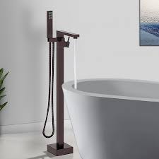 Topcraft Oil Rubbed Bronze 1-Handle Commercial/Residential Freestanding Bathtub Faucet with Hand Shower