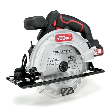 Hyper Tough 20V MAX Lithium-ion Cordless 6-1/2 inch Circular Saw with 1.5Ah Lithium-ion Battery, Charger, Blade & Rip Fence Hyper Tough 20V MAX Lithium-ion Cordless 6-1/2 inch Circular Saw with 1.5Ah Lithium-ion Battery, Charger, Blade & Rip Fence