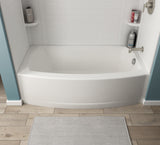 American Standard Elevate 60-in x 30-in Arctic White Fiberglass/Plastic Composite Alcove Soaking Bathtub (Right Drain)