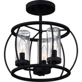 Quoizel Daxton 3-Light 12.5-in Black Semi-flush Mount Light