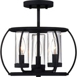 Quoizel Daxton 3-Light 12.5-in Black Semi-flush Mount Light