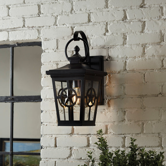 allen + roth Amelia 1-Light 19.3-in Matte Black Outdoor Wall Light