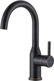 1 Hole Bar Faucet Single Handle Bar Sink Faucet Oiled Rubbed Bronze RV Kitchen Faucet with Supply Hose Small Kitchen Tap