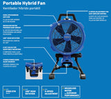 Kobalt 14-in 5-Speed Indoor or Outdoor Blue Pedestal Fan (Battery and Charger Not Included)