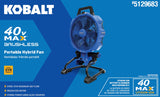 Kobalt 14-in 5-Speed Indoor or Outdoor Blue Pedestal Fan (Battery and Charger Not Included)