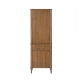 allen + roth Rian 24-in x 72-in x 16-in Walnut Wood Freestanding Soft Close Linen Cabinet