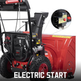 PowerSmart 26-Inch Self Propelled Two-Stage Snow Blower Gas Powered 212cc Engine with Electric Start, LED Headlight