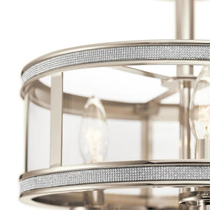 Kichler Angelica 13-in Polished Nickel Modern/Contemporary Incandescent Semi-flush Mount Light