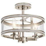 Kichler Angelica 13-in Polished Nickel Modern/Contemporary Incandescent Semi-flush Mount Light