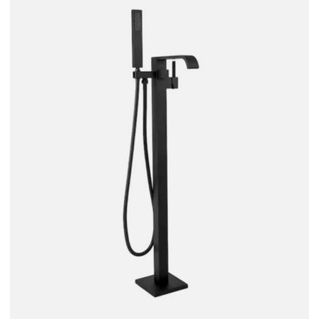 AKDY 1-Handle Freestanding Floor Mount Tub Faucet Bathtub Filler in Matte Black