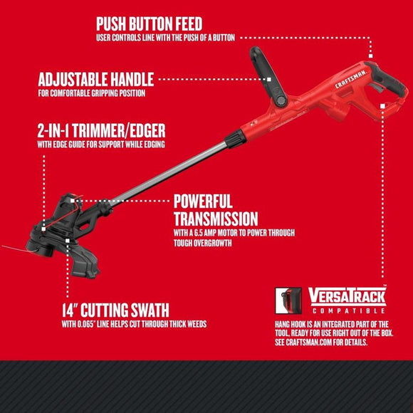 CRAFTSMAN 6.5-Amp 14-in Corded Electric String Trimmer