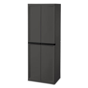 Sterilite Adjustable 4-Shelf Storage Cabinet With Doors, Gray | 01423V01