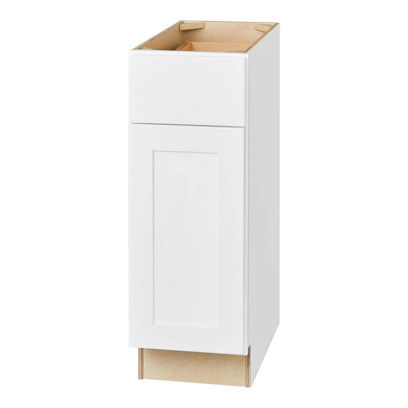 Avondale Shaker Alpine White Quick Assemble Plywood 12 in Base Kitchen Cabinet (12 in W x 24 in D x 34.50 in H)