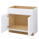 Avondale Shaker Alpine White Quick Assemble Plywood 36 in Sink Base Kitchen Cabinet (36 in W x 24 in D x 34.5 in H)