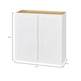 Avondale 36 in. W x 12 in. D x 30 in. H Ready to Assemble Plywood Shaker Wall Kitchen Cabinet in Alpine White