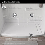 Ovation Curve 60 in. L x 30 in. W Alcove Shower Pan Base with Right Drain in Arctic White