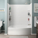 Ovation Curve 60 in. W x 60 in. H 3-Piece Glue Up Alcove Tub Surrounds in Arctic White