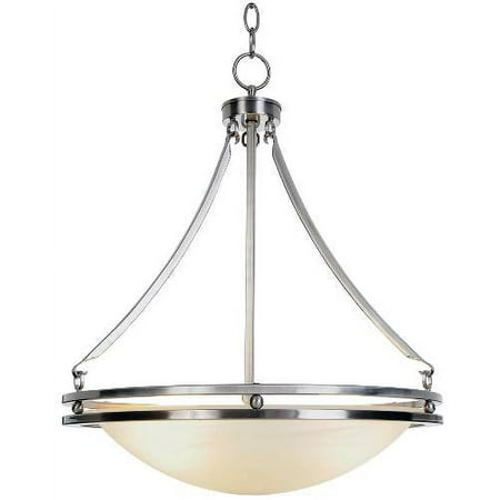 Contemporary Chandelier Ceiling Fixture With Five 13 Watt Gu24 Type Fluorescent Lamps, 20-5/8 In., Brushed Nickel