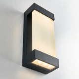 Glacier Black Modern Integrated LED Outdoor Hardwired Garage and Porch Light Lantern Sconce