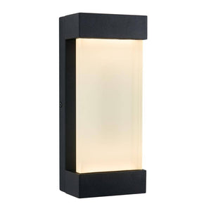 Glacier Black Modern Integrated LED Outdoor Hardwired Garage and Porch Light Lantern Sconce