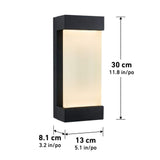 Glacier Black Modern Integrated LED Outdoor Hardwired Garage and Porch Light Lantern Sconce