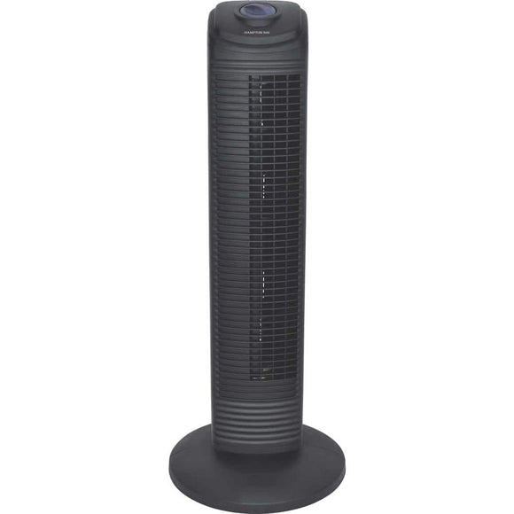 28 in. 3 Speed Oscillating Tower Fan in Black