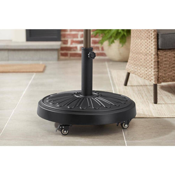 50 lbs. Concrete and Resin Patio Umbrella Base in Black