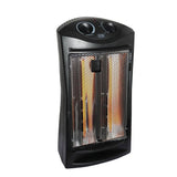 Unbranded 1500-Watt Black Electric Tower Quartz Infrared Space Heater with Thermostat