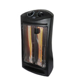 Unbranded 1500-Watt Black Electric Tower Quartz Infrared Space Heater with Thermostat