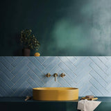 Strait Blue 3 in. x 12 in. 8 mm Matte Ceramic Subway Wall Tile (22-piece 5.38 sq. ft. / Box)