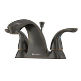 Glacier Bay Builders 4 in. Centerset Double Handle Low-Arc Bathroom Faucet in Bronze