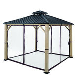 Lorston 9.8 ft. x 9.8 ft. Hardtop Gazebo with Netting