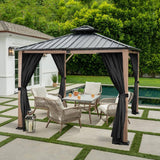 Lorston 9.8 ft. x 9.8 ft. Hardtop Gazebo with Netting