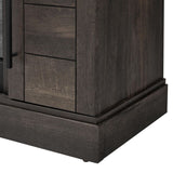 Wolcott 48 in. Freestanding Electric Fireplace TV Stand in Brown Oak