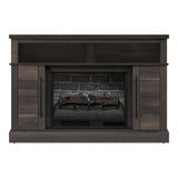 Wolcott 48 in. Freestanding Electric Fireplace TV Stand in Brown Oak