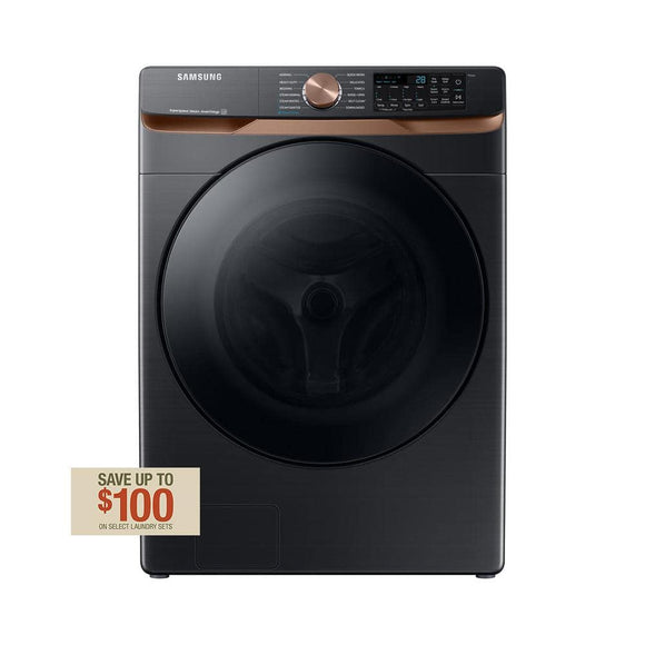 Samsung 5 cu. ft. Extra Large Capacity Smart Front Load Washer in Brushed Black with Super Speed Wash and Steam