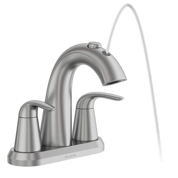 Glacier Bay Nadina 4 in. Centerset Double Handle Bathroom Fountain Faucet in Brushed Nickel