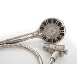 Push Release 6-Spray Patterns with 1.8 GPM 4.25 in. Wall Mount Handheld Shower Head in Brushed Nickel