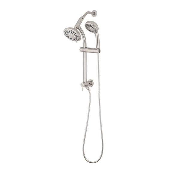 Glacier Bay 6-Spray Wall Bar Rain Can Showerhead with Hand Shower in Brushed Nickel