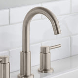 Dorind 8 in. Widespread 2-Handle High-Arc Bathroom Faucet in Brushed Nickel