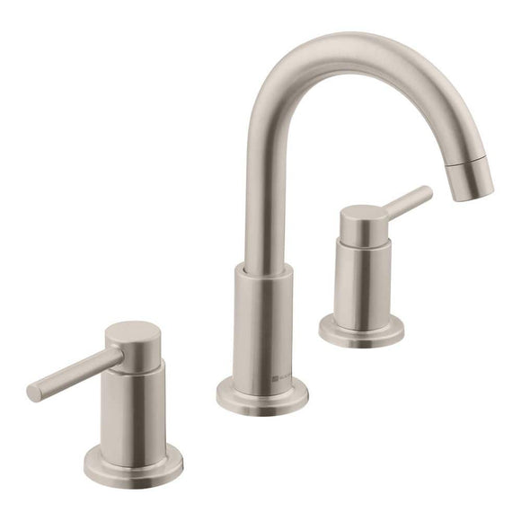 Dorind 8 in. Widespread 2-Handle High-Arc Bathroom Faucet in Brushed Nickel